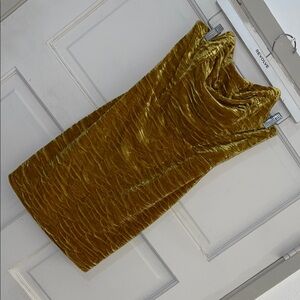 REVOLVE Mustard Velvet Pencil Skirt